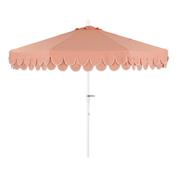 Tracy 9 ft. Classic MidCentury Scalloped Fringe Market Patio Umbrella